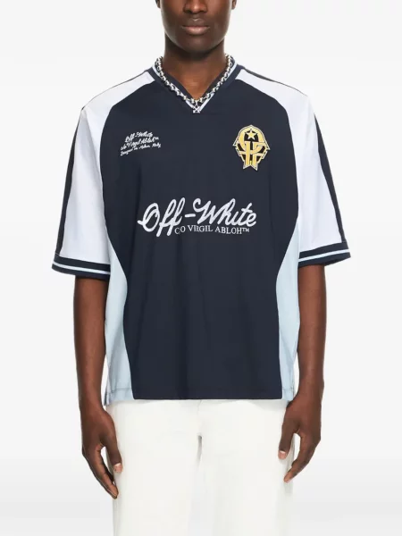Fotbal tricou cu decolteu în v Off-white cu decolteu în V alb