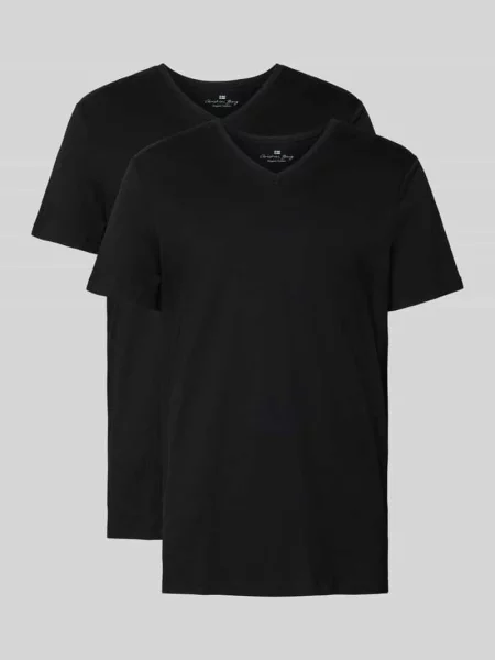 T-shirt z czystej bawełny w Christian Berg Men czarna