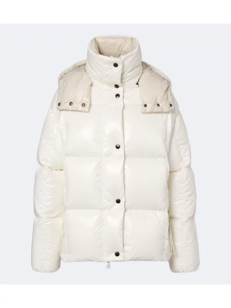 Geacă cu puf Moncler cu glugă alb