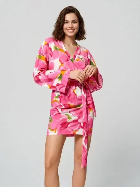 Платье мини Sinsay в цветочек с принтом