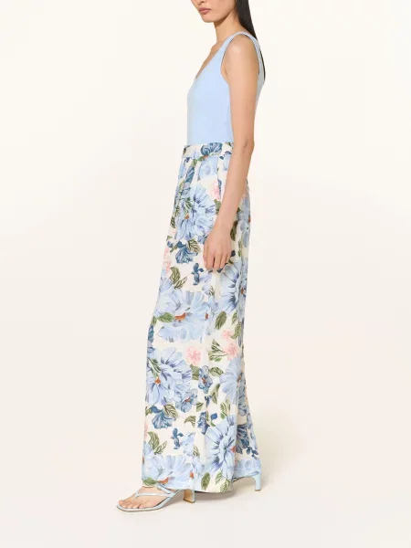 Oui Kalhoty S Volánky modrá / světle / zelená červená