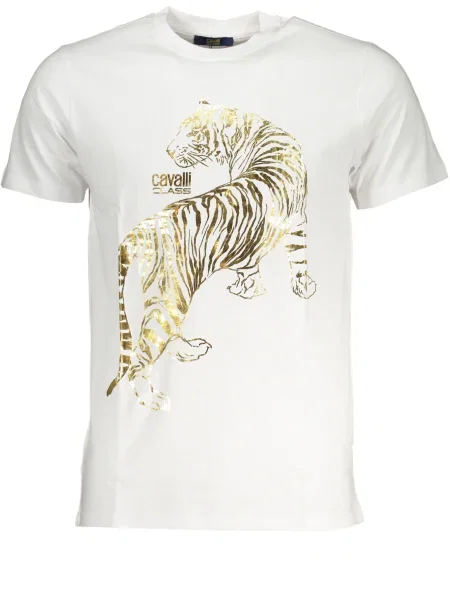Tricou Cavalli Class scurt alb