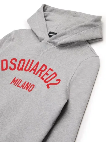 Dětska mikina s kapucí Dsquared2 šedá