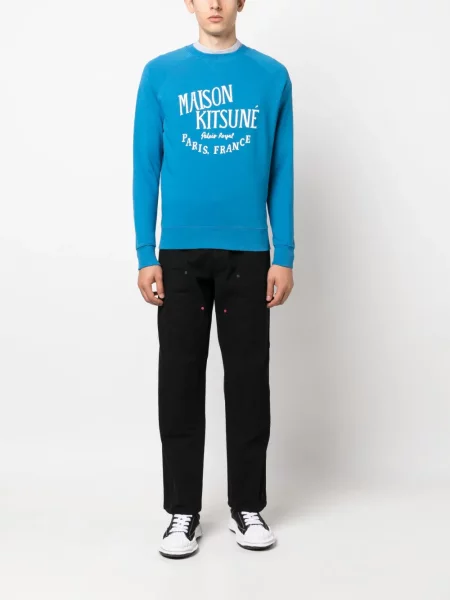 Raštuotas džemperis Maison Kitsuné mėlyna