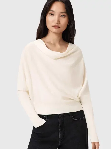 AllSaints pulover pentru femei din lână RIDLEY bej