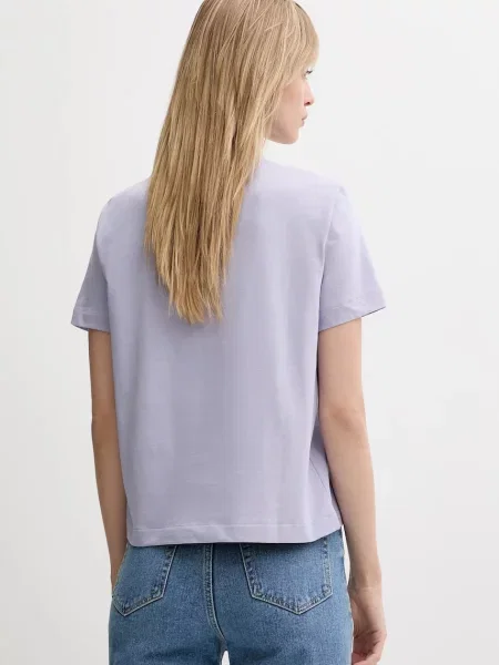 Kratek majica Calvin Klein s kratkimi rokavi vijolična