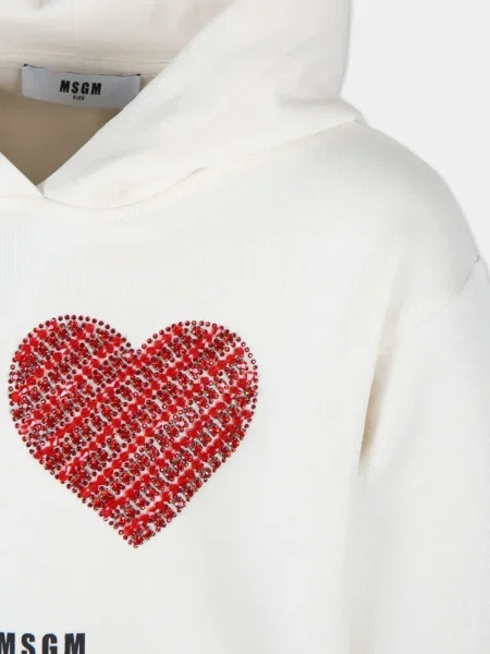 Bluza z kapturem dziecięca Msgm biała