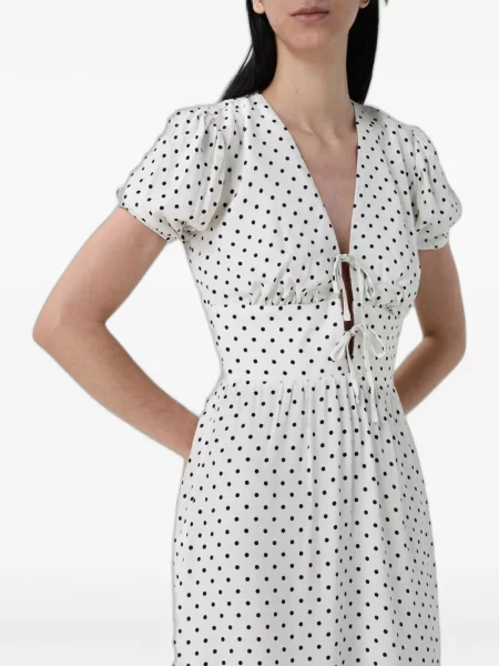 Rochie mini Mar De Margaritas cu buline cu legături alb