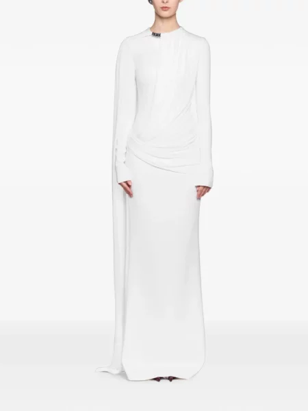 Rochie maxi Chats By C.dam drapată alb