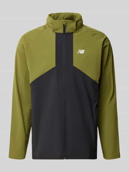 Kurtka treningowa ze stójką i zamkiem błyskawicznym New Balance zielona
