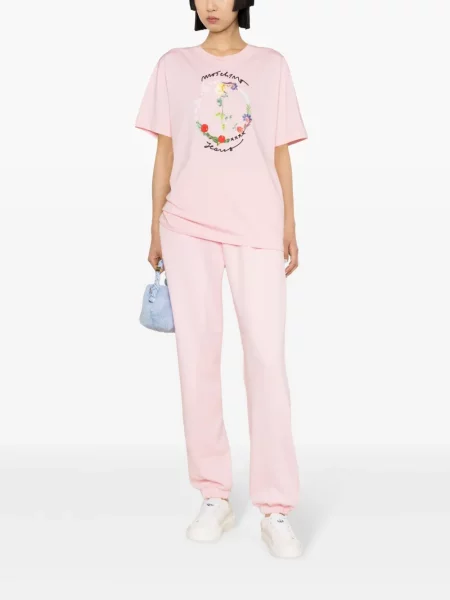 Marškinėliai Moschino Jeans rožinė