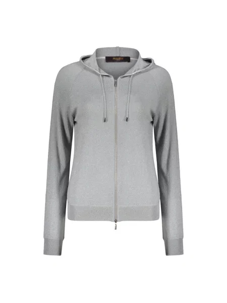 Bluza z kapturem Moorer wełniana z kapturem szara