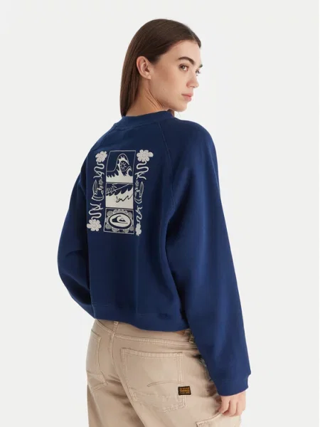 Quiksilver Світшот Graphic Crew cиній