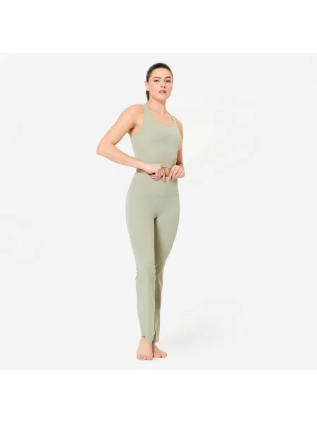 Spodnie fitness Domyos flare zielone