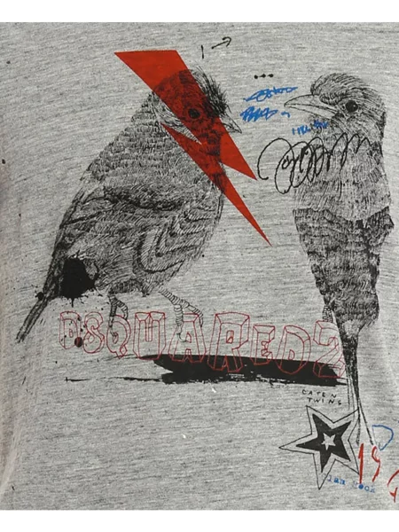 Tricou Dsquared2 cu imagine gri