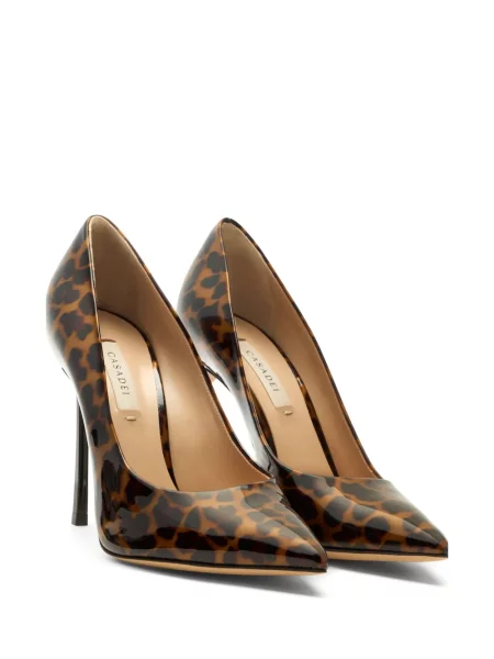 Pantofi cu toc Casadei cu imagine cu model leopard maro