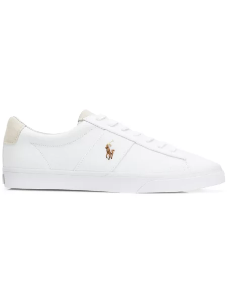 Sneakerși Polo Ralph Lauren cu șireturi din dantelă alb
