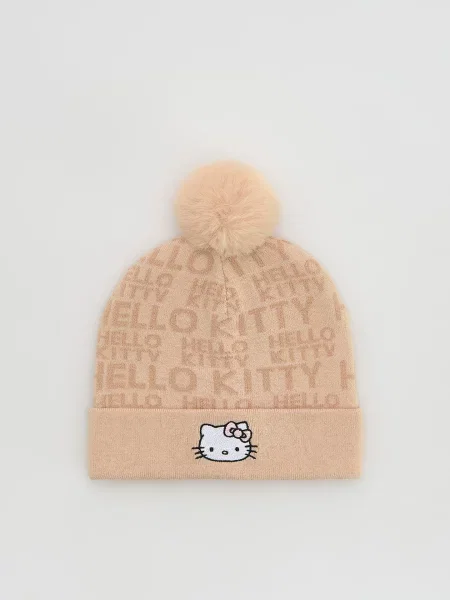 Reserved Čepice Hello Kitty s viskózou pastelově růžová