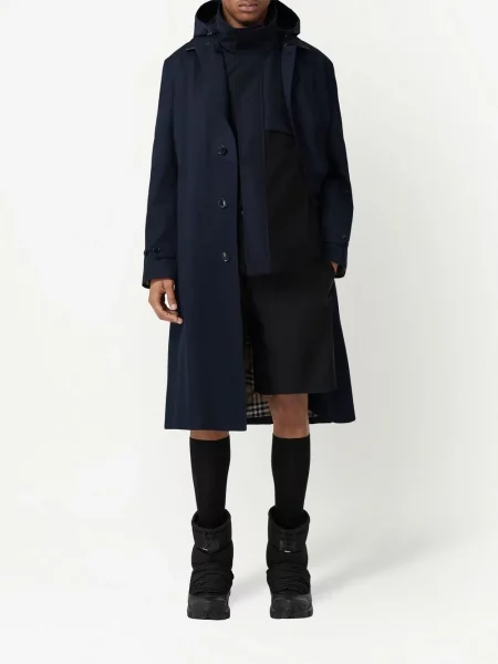 Paltas Burberry su gobtuvu mėlyna