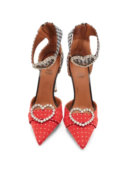 Полуотворени обувки Malone Souliers с принт със сърца червено