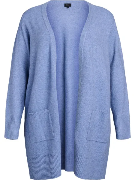 Zizzi Geacă tricotată Casunny deschis albastru