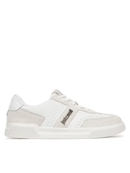 Just Cavalli Tenisice za muškarce od kože bijela