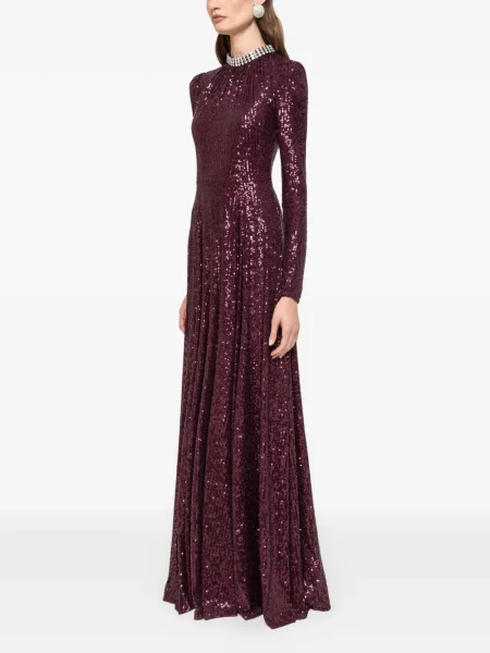 Rochie maxi Nissa cu paiete de costum roșu