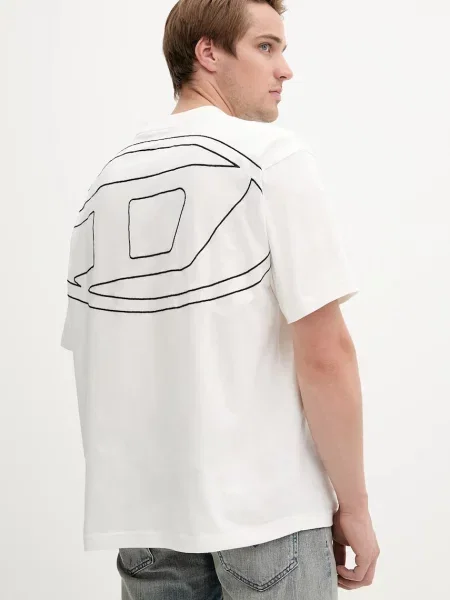 DIESEL Tricou BOGGY-MEGOVAL-D negru / murdar alb