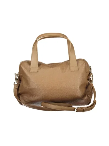 Lniana torebka Valentino Bags brązowa