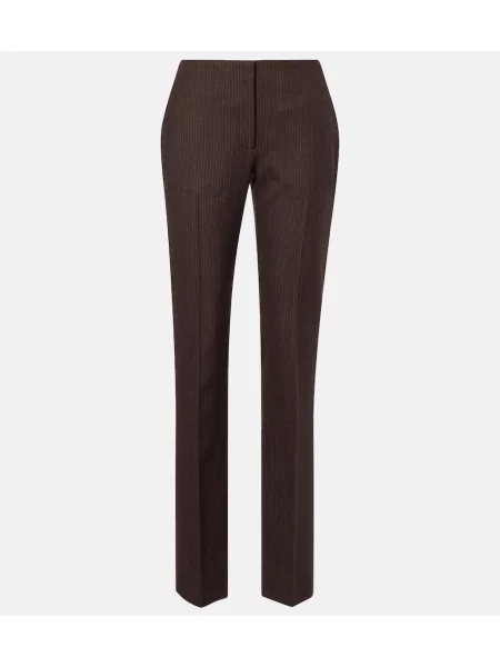 Pantaloni Mcqueen de lână cu dungi maro