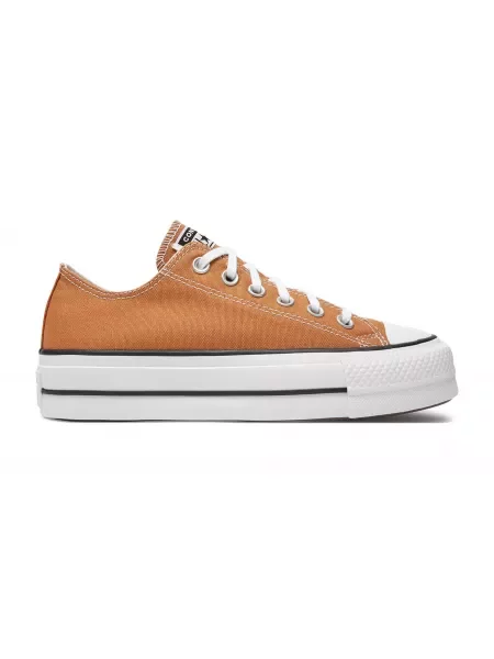 Sneakersy Converse Chuck Taylor All Star na platformie płócienne brązowe