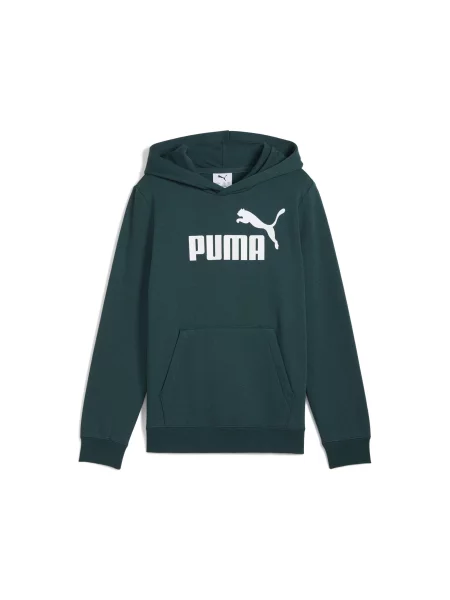 Młodzieżowa polarowa bluza z kapturem ESS z logo No. 1 PUMA zielona