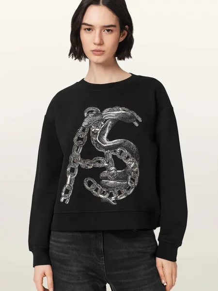 AllSaints pulover pentru femei cu LINX PIPPA negru