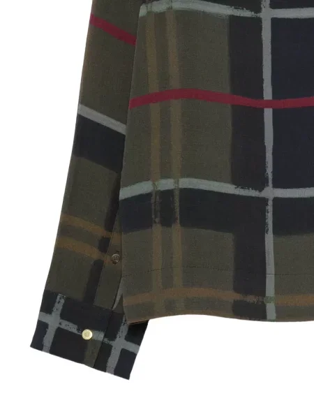Cămașă Barbour în carouri cu imagine verde