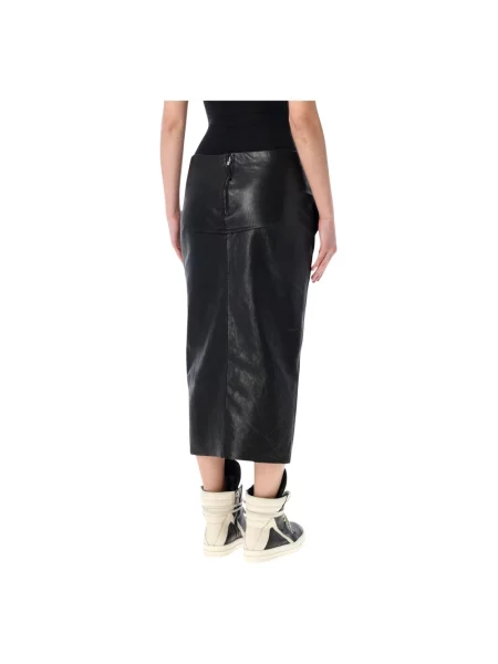 Spódnica skórzana Rick Owens czarna