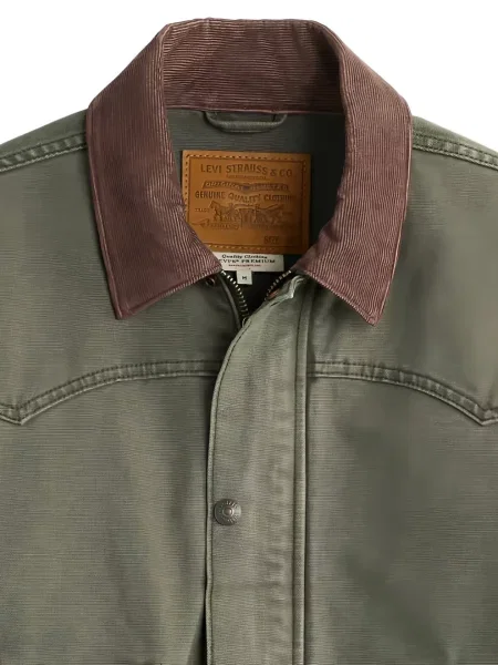 Gulerat geacă de blugi Levi's® de catifea cord verde