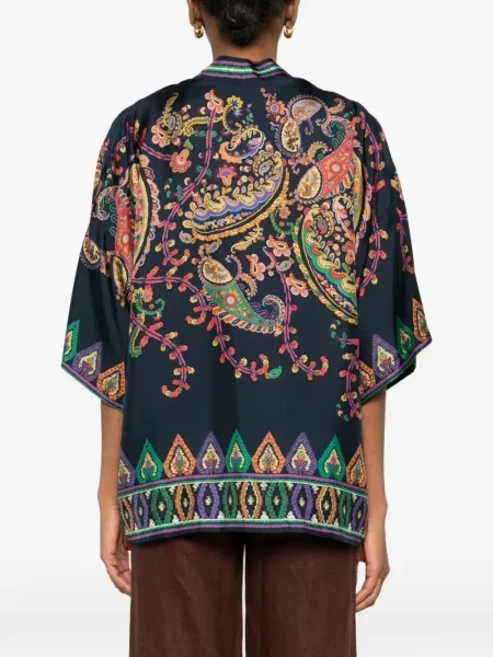 Geacă Etro cu model paisley albastru