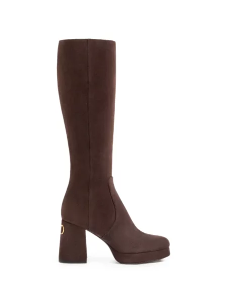 Botine Valentino Garavani din piele cu platformă maro