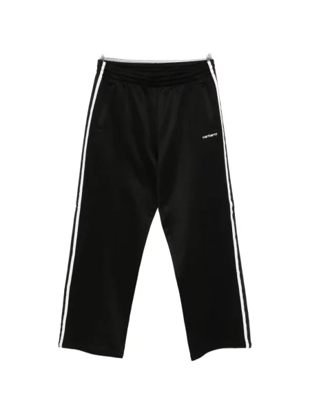 Pantaloni Carhartt Wip cu dungi alergare negru