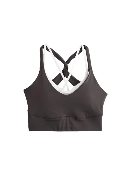 Next Sutien sport ciocolatiu alb