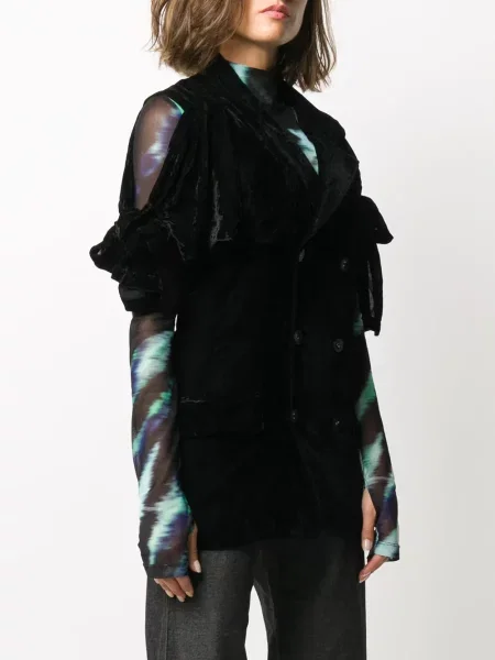 Sametová bunda Comme Des Garçons Pre-owned černá