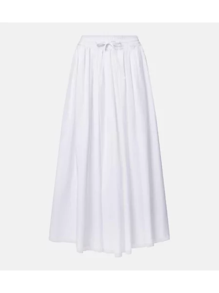 Fustă midi Dolce&gabbana până la genunchi din poplin alb