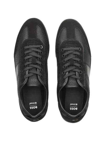 Sneakerși Boss din piele negru