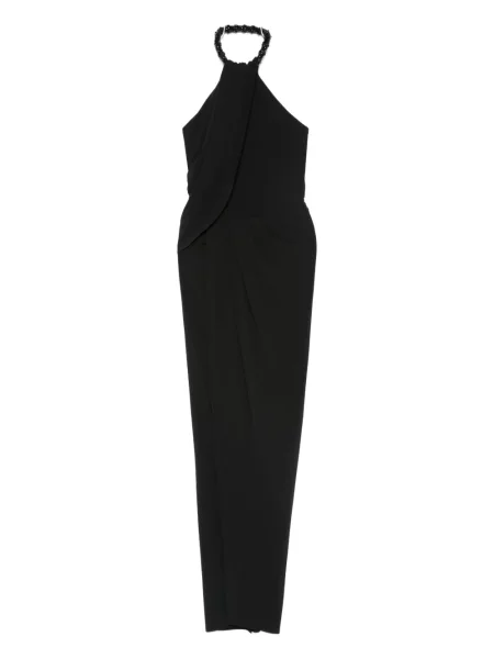 Rochie maxi Amen cu gât halter de costum negru