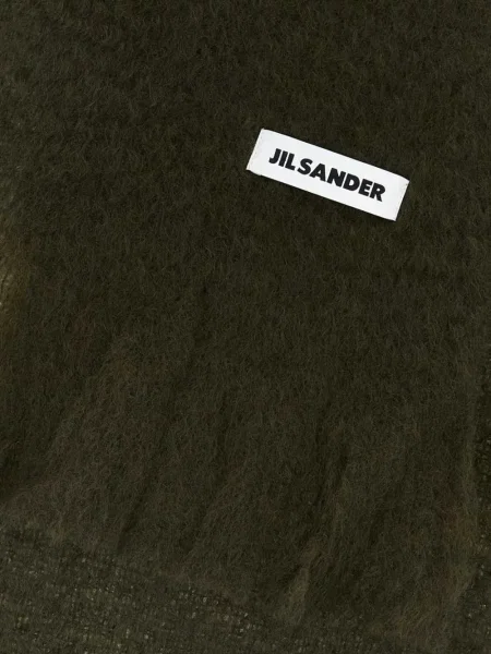 Fular Jil Sander cu franjuri verde
