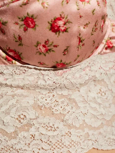 Сутиен Dolce & Gabbana на цветя с дантела розово