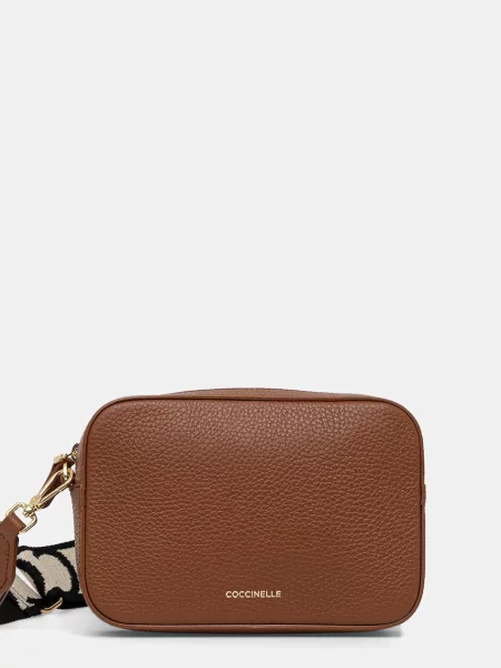 Coccinelle geantă crossbody pentru femei din piele maro