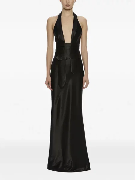 Rochie maxi Christopher Esber cu legături negru
