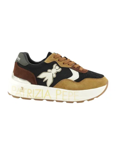 Sneakersy Patrizia Pepe skórzane brązowe
