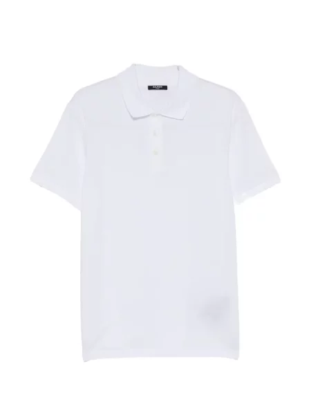 Tricou polo Balmain cu broderie alb